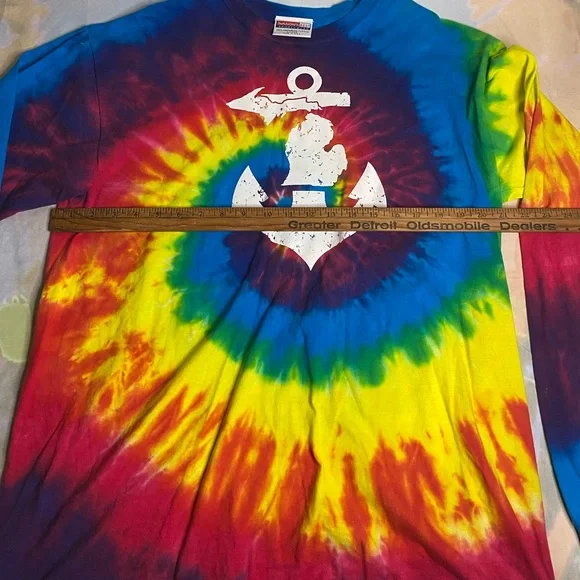 VINTAGE Seasons Best T Shirt Mens Large Great Lakes Michigan Tie Dye Made USA - Picture 7 of 8